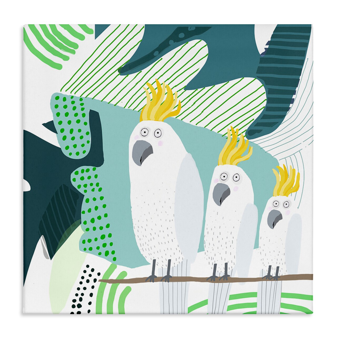 Stupell Industries Whimsical Patterned Cockatoo Canvas Wall Art Design by Carla Daly